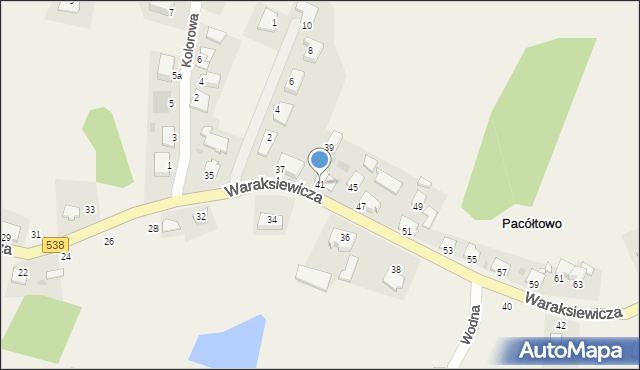 Pacółtowo, Waraksiewicza, gen., 41, mapa Pacółtowo