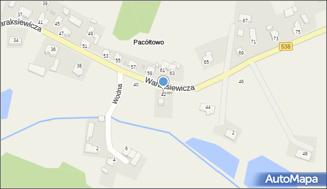 Pacółtowo, Waraksiewicza, gen., 42, mapa Pacółtowo