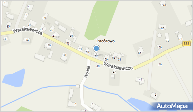 Pacółtowo, Waraksiewicza, gen., 57, mapa Pacółtowo