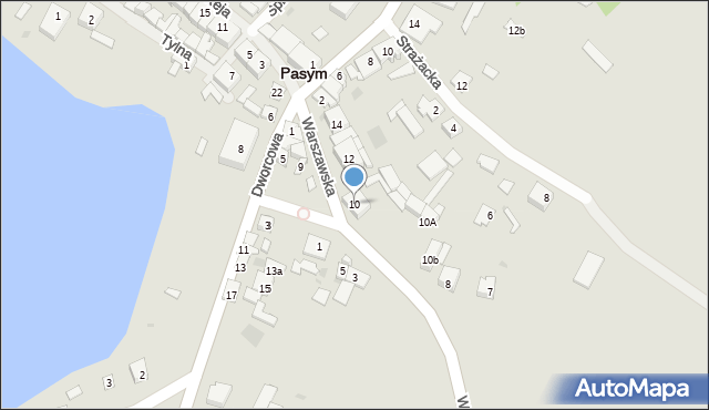 Pasym, Warszawska, 10, mapa Pasym