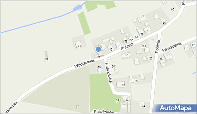 Paszkówka, Wadowicka, 95, mapa Paszkówka