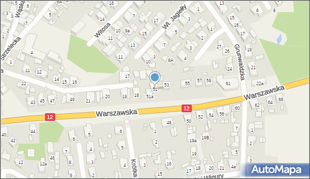 Piaski, Warszawska, 51, mapa Piaski