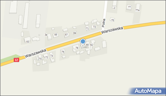 Piaski, Warszawska, 80a, mapa Piaski