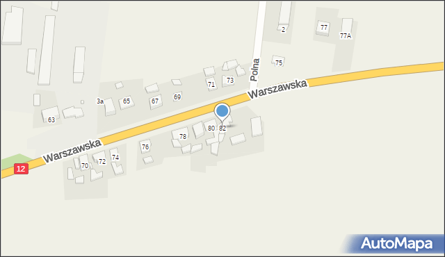 Piaski, Warszawska, 82, mapa Piaski