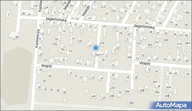 Piekary Śląskie, Wajdy Andrzeja, 17A, mapa Piekary Śląskie