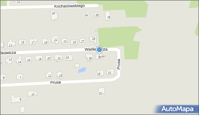 Pisz, Wańkowicza Melchiora, 30, mapa Pisz