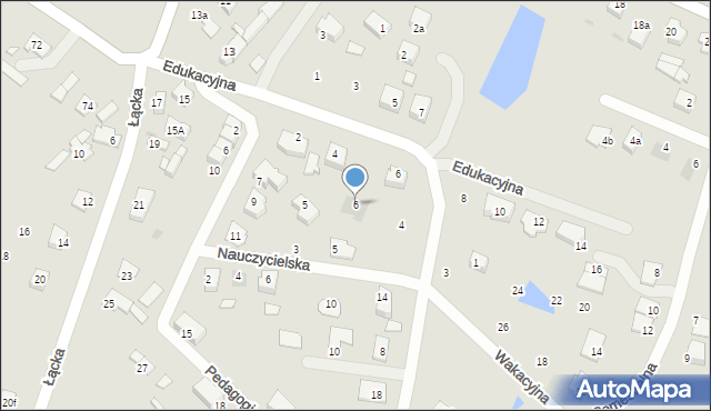 Płock, Wakacyjna, 6, mapa Płock