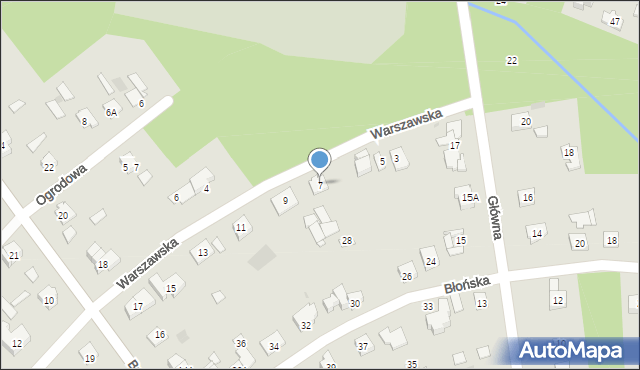 Podkowa Leśna, Warszawska, 7, mapa Podkowa Leśna