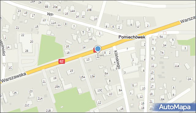 Pomiechówek, Warszawska, 11, mapa Pomiechówek