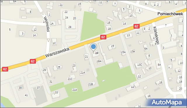 Pomiechówek, Warszawska, 19B, mapa Pomiechówek