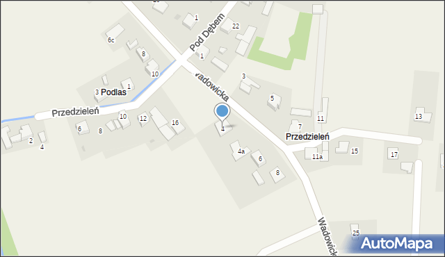 Poręba Wielka, Wadowicka, 4, mapa Poręba Wielka