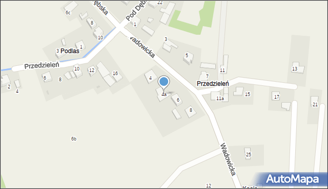 Poręba Wielka, Wadowicka, 4a, mapa Poręba Wielka