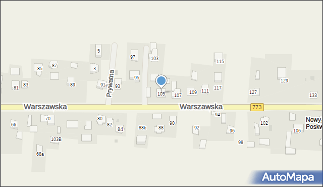 Poskwitów, Warszawska, 105, mapa Poskwitów