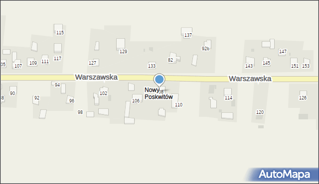 Poskwitów, Warszawska, 108, mapa Poskwitów