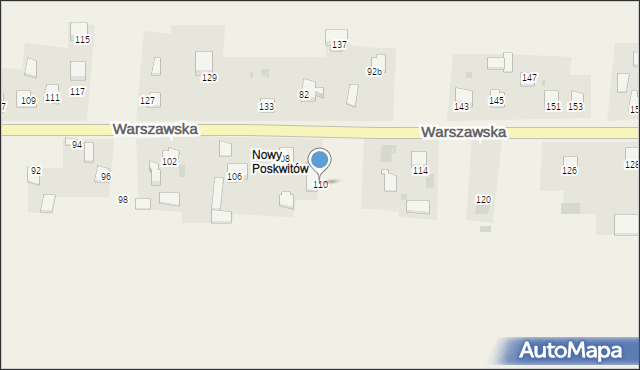 Poskwitów, Warszawska, 110, mapa Poskwitów