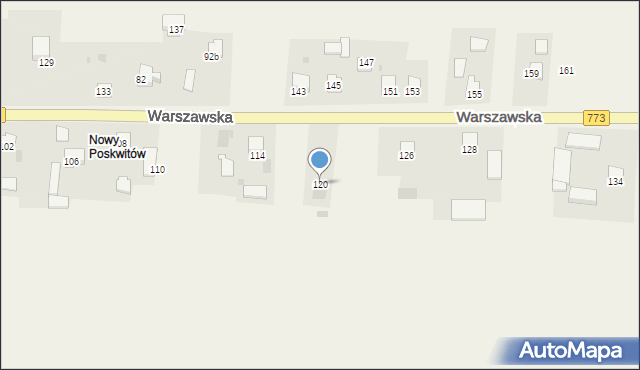 Poskwitów, Warszawska, 120, mapa Poskwitów