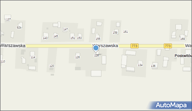 Poskwitów, Warszawska, 128, mapa Poskwitów