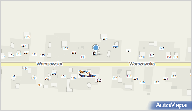 Poskwitów, Warszawska, 135, mapa Poskwitów