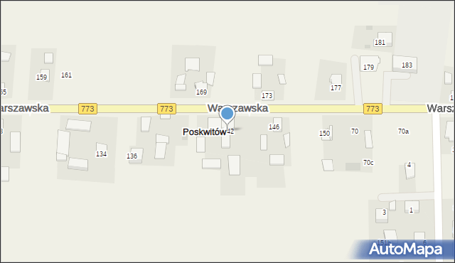 Poskwitów, Warszawska, 142, mapa Poskwitów