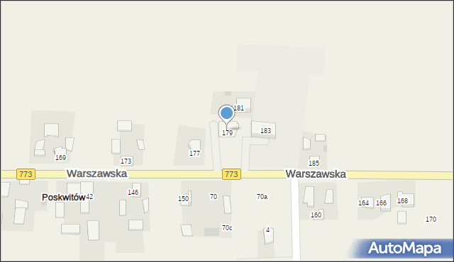 Poskwitów, Warszawska, 179, mapa Poskwitów