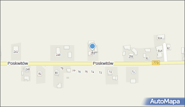 Poskwitów, Warszawska, 253, mapa Poskwitów