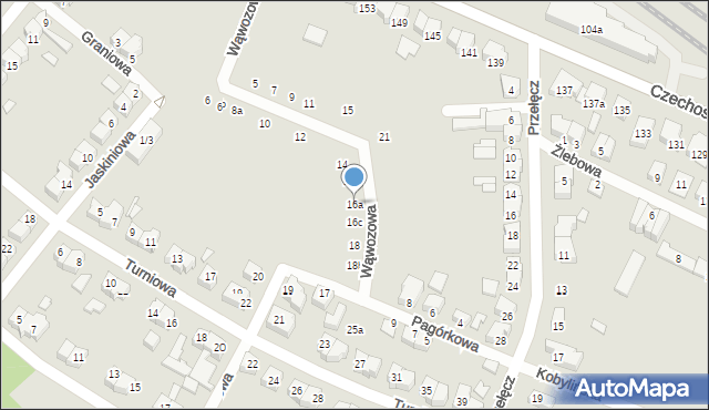 Poznań, Wąwozowa, 16a, mapa Poznania