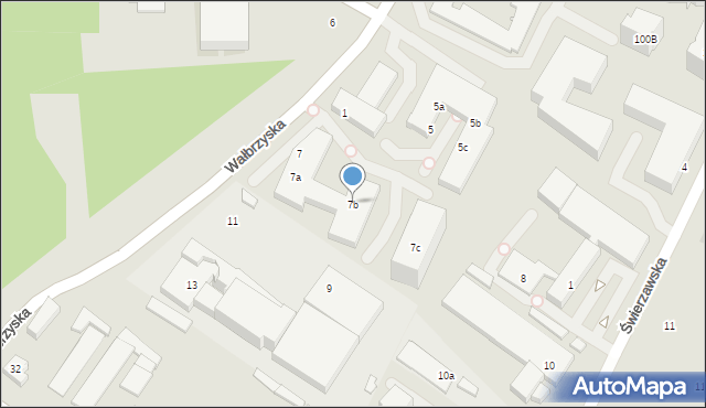 Poznań, Wałbrzyska, 7b, mapa Poznania