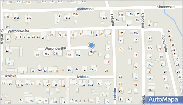 Poznań, Warpnowska, 28g, mapa Poznania