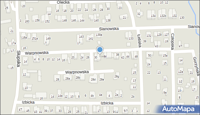 Poznań, Warpnowska, 32, mapa Poznania