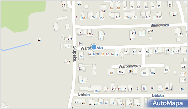 Poznań, Warpnowska, 6, mapa Poznania