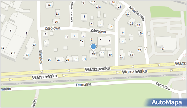 Poznań, Warszawska, 55, mapa Poznania