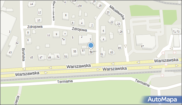 Poznań, Warszawska, 59, mapa Poznania