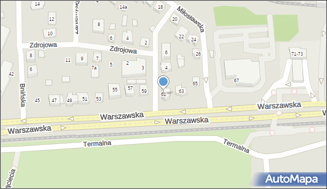 Poznań, Warszawska, 61, mapa Poznania