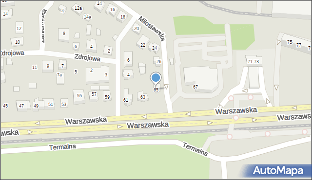 Poznań, Warszawska, 65, mapa Poznania