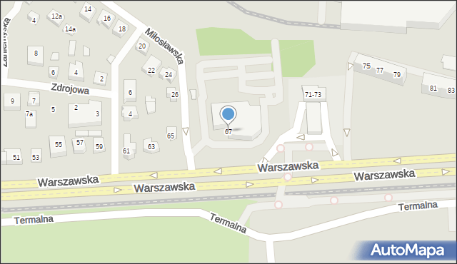 Poznań, Warszawska, 67, mapa Poznania