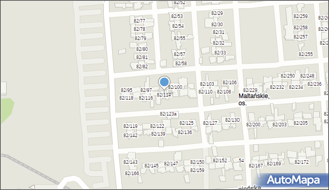 Poznań, Warszawska, 82/114, mapa Poznania