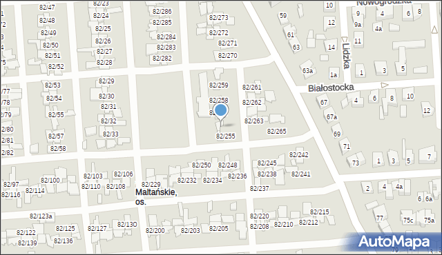 Poznań, Warszawska, 82/256, mapa Poznania