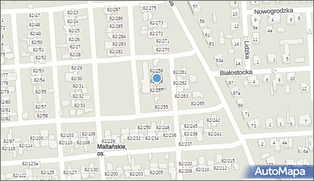 Poznań, Warszawska, 82/257, mapa Poznania