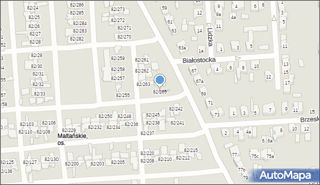 Poznań, Warszawska, 82/265, mapa Poznania