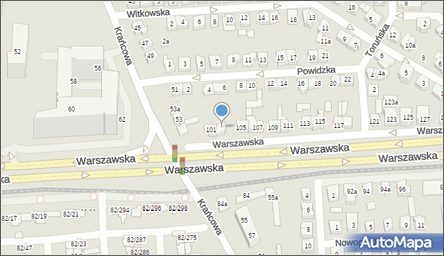 Poznań, Warszawska, 103, mapa Poznania