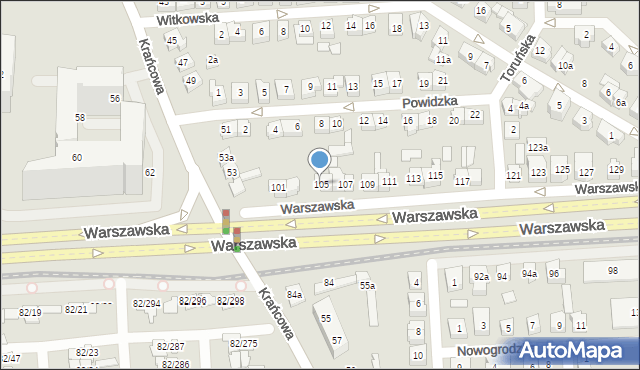 Poznań, Warszawska, 105, mapa Poznania