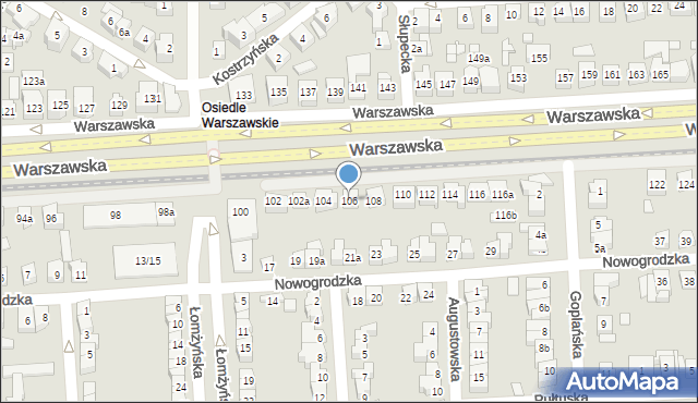 Poznań, Warszawska, 106, mapa Poznania