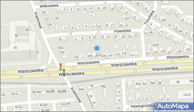Poznań, Warszawska, 107, mapa Poznania