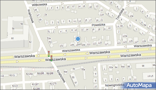 Poznań, Warszawska, 107, mapa Poznania