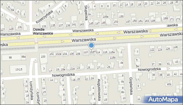 Poznań, Warszawska, 112, mapa Poznania