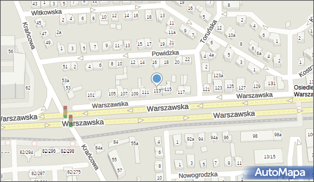 Poznań, Warszawska, 113, mapa Poznania