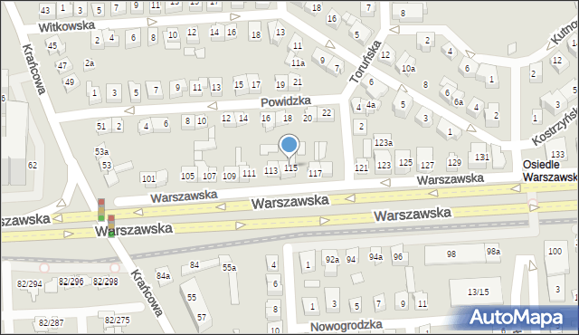 Poznań, Warszawska, 115, mapa Poznania