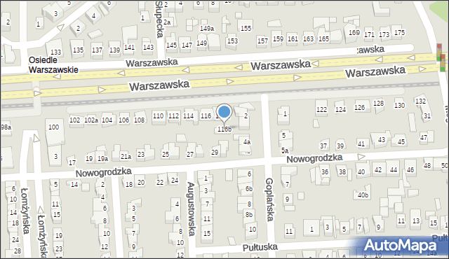 Poznań, Warszawska, 116b, mapa Poznania