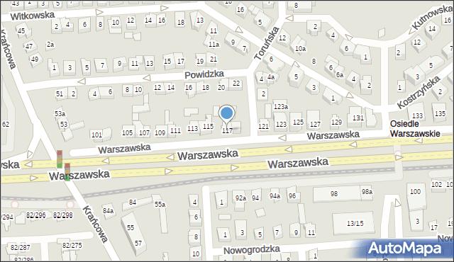 Poznań, Warszawska, 117, mapa Poznania