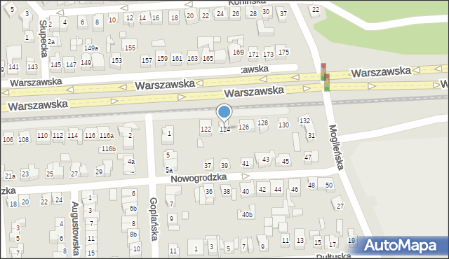 Poznań, Warszawska, 124, mapa Poznania